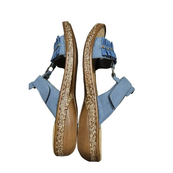 Rieker Womens Blue Embellished Open-Toe Sandals Slip On Boho Sequins Vacation 39 - Picture 9 of 12